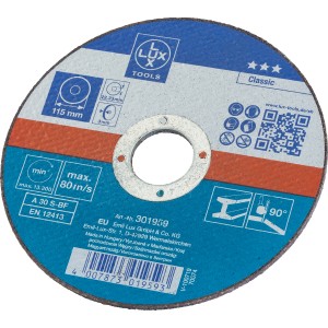 LUX Gewebe-Trennscheibe Classic Metall, 115 mm Durchmesser, für Winkelschleifer.