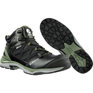 Albatros Sicherheitsstiefel Ultratrail CTX Mid S3, schwarz-oliv, Größe 47. Arbeitsschuhe mit Fiberglaskappe und Gummi-Stoßschutz.