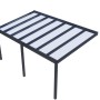 Anthrazitfarbene Terrassenüberdachung Professional, 600x350 cm, mit Glasdach.