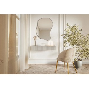 Selsey Veldio Wand-Konsole Greige, Lamellenfront, Schublade. Modernes Design im hellen Raum.