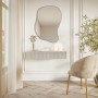 Selsey Veldio Wand-Konsole Greige, Lamellenfront, Schublade. Modernes Design im hellen Raum.