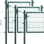 Verschiedene Größen des grünen Solid Einzeltors aus Stahl mit Doppelstabmatte.