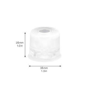 Wagner Vulkano Türstopper, transparent, Gummi, Ø 35 mm. Boden- oder Wandmontage.