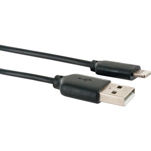 Schwarzes Schwaiger Lightning Sync und Ladekabel USB 2.0 A zu Apple Lightning