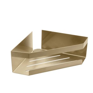 Schöner Wohnen Eckablage Meleto Gold aus Edelstahl für Bad und Dusche.
