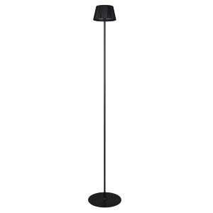 Schwarze, dimmbare Reality LED-Stehleuchte Suarez, Akku-betriebene Lampe mit Touch-Schalter, 123 cm hoch.