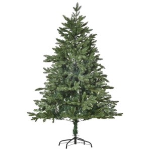 HOMCOM künstlicher Weihnachtsbaum, 150 cm hoch, mit vollen grünen Zweigen und stabilem Ständer. Ideal für festliche Dekoration.