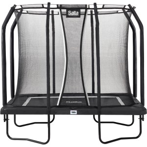 Salta Premium Gartentrampolin, rechteckig, 214x153 cm, mit Sicherheitsnetz, schwarz.