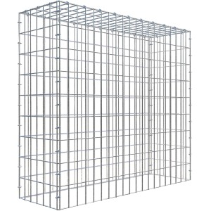 Gabiona C-Ring Anbaukorb, 90x100x30cm, Maschenweite 5x10cm, Drahtgitter, galvanbeschichtet.