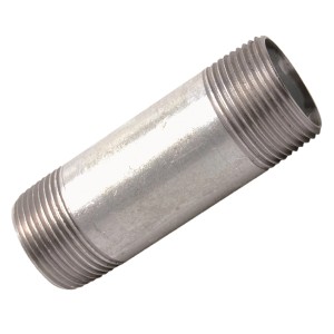 Verzinkter Kirchhoff Rohrdoppelnippel, 33,3 mm (1 AG) x 60 mm, für Temperguss-Fittings.