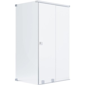 Schöner Wohnen Eckdusche mit Schiebetür, silberner Rahmen, 110x120x200 cm. Elegante Duschkabine für Ihr Badezimmer.