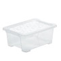 Transparente Rotho Box Evo Easy 11 l, Aufbewahrungsbox mit Deckel und Tragegriffen.