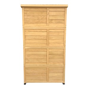 Axi Gartenschrank Hugo aus Holz (FSC®), braun. Rückansicht des Holzschranks.
