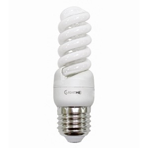 Energiesparlampe E27 in Spiralform, 11W, warmweißes Licht.