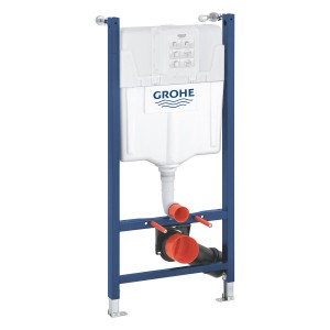 Grohe Solido 2-in-1 WC-Set mit Spülkasten und blauem Rahmen.
