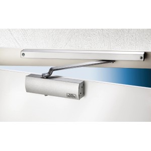 Burg Wächter Türschließer GTS 513 S SB, silberner Türschließer mit Gleitschiene für Türen bis 95cm Breite.