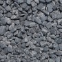 Nahaufnahme von Ebano-Schwarz Marmor Zierkies (15-25mm) als Schüttgut.