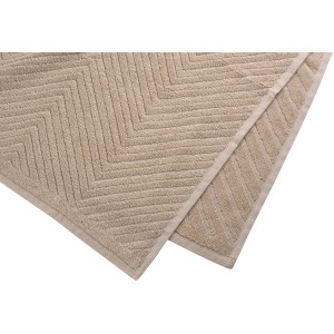Sandfarbenes baliv Gästehandtuch-Set, 2-teilig, mit Zickzackmuster. Weiche Baumwollhandtücher für das Badezimmer.