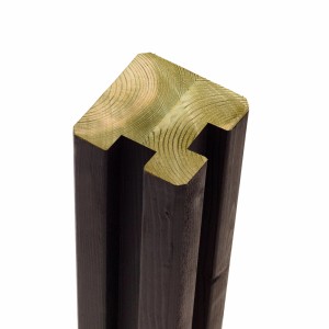 Zaunpfosten Leimholz Kiefer Schwarz 9 cm x 9 cm x 188 cm