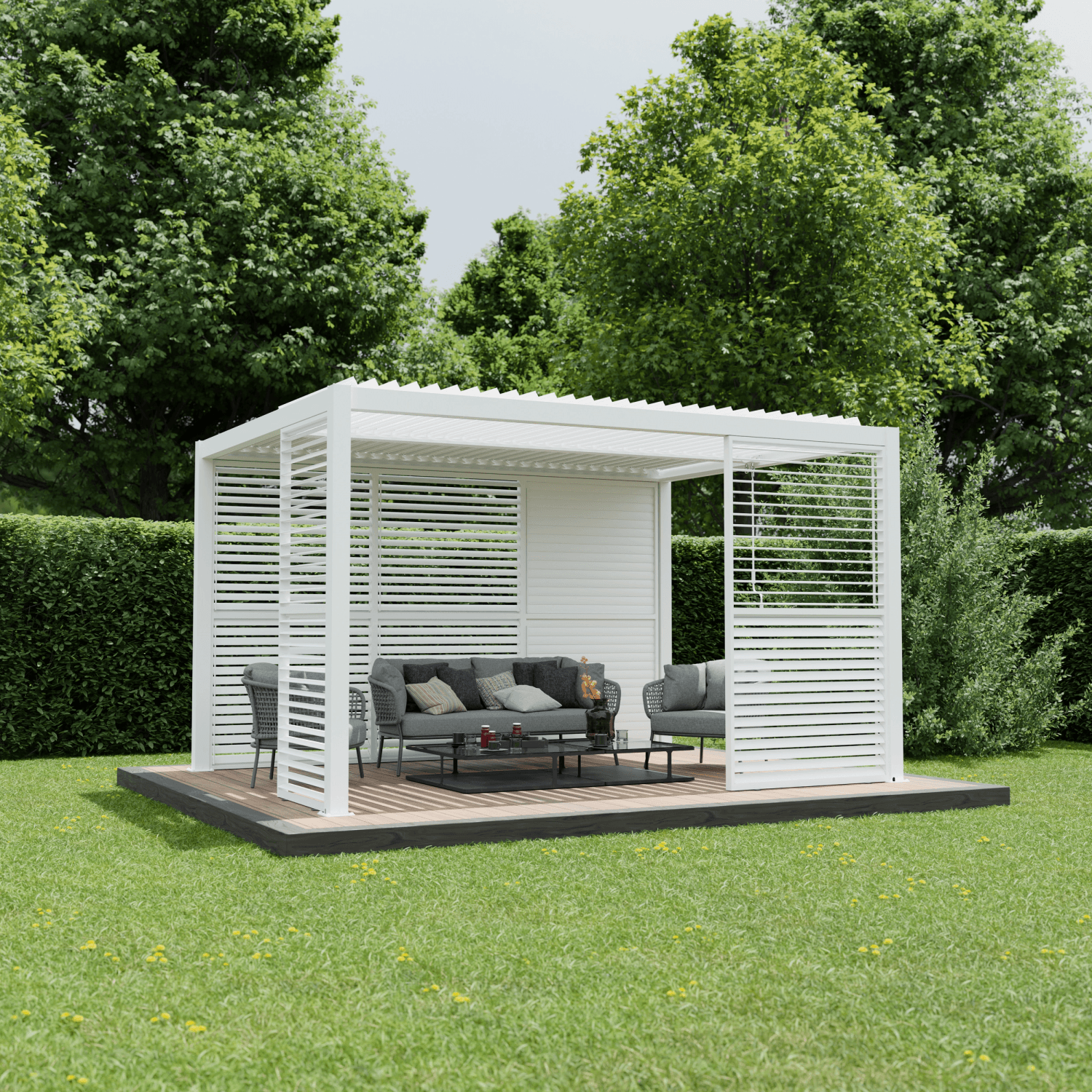 Ximax Lamellenwand Aluminium Pergola 123 cm Weiß kaufen bei OBI