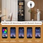 okwish Vitrine mit LED Beleuchtung Schubladen Glasvitrine Wohnzimmer 60x35x180cm Schwarz_7