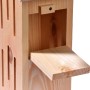 Sonnenfalter Schmetterlingshaus aus Holz, 23x14x38cm, mit Anflugstationen und seitlicher Klappe.