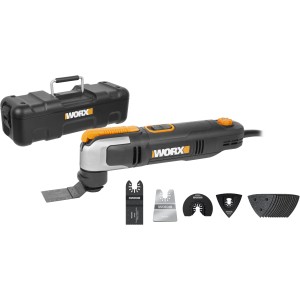 Worx Sonicrafter WX686 Multitool mit Zubehör und Koffer. Vielseitiges Elektrowerkzeug zum Sägen, Schneiden und Schleifen.