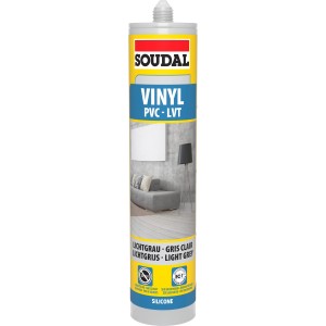 Soudal Vinyl- & PVC-Dichtstoff, lichtgrau, 290ml Kartusche. Silikon für Bodenbeläge.