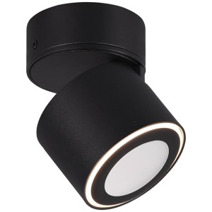 Schwenkbarer Trio LED Einbaustrahler Taurus, 5W, schwarz matt. Spot für Wohn- und Schlafzimmer.