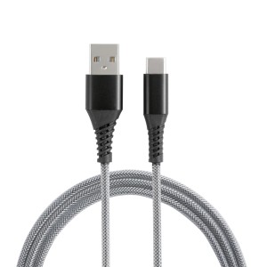 Schwarzes USB-Ladekabel (USB-A auf USB-C) 1,5m für Smartphone, Tablet oder Kamera.