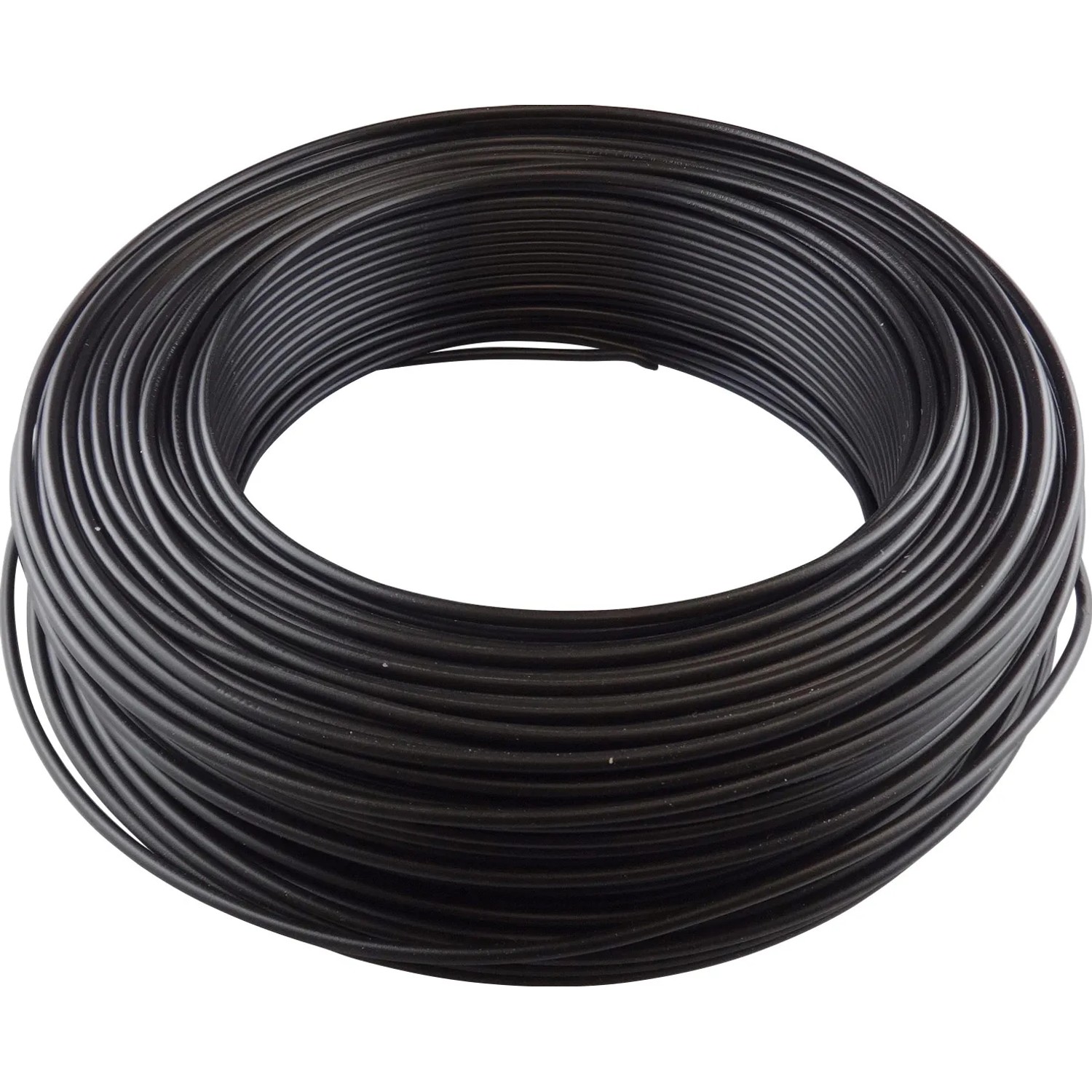 Schwarze Aderleitung H07V-U 1,5 mm² (100 m) auf Rolle, geeignet für Elektroinstallationen.