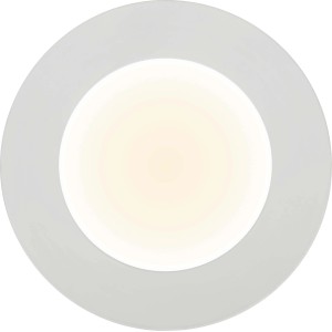 Weiße LED-Einbauleuchte Slim, Ø 11,5 cm, für Decken und Möbel.