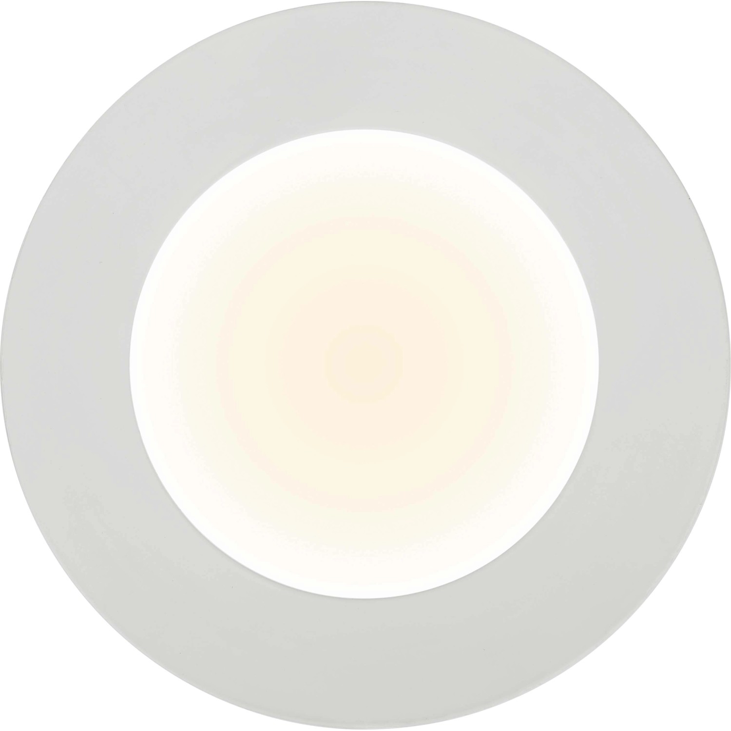 Weiße LED-Einbauleuchte Slim, Ø 11,5 cm, für Decken und Möbel.