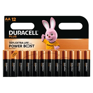 Duracell AA Alkaline Batterien, 12er Pack. Leistungsstarke Batterien für Geräte im Haushalt.