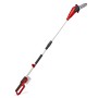 Einhell Akku-Hochentaster GC-LC 18/20 Li T-Solo: Rote Astsäge mit Teleskopstiel für Baumpflege.