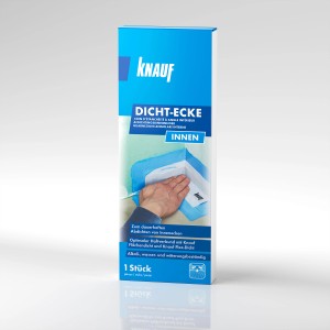 Verpackung der Knauf Dichtecke-Innen zum Abdichten von Innenecken in Nassräumen.