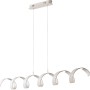 Moderne LED-Pendelleuchte Helix in Weiß-Silber, spiralförmiges Design für Wohnräume.