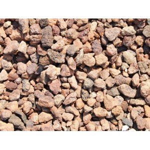 Brauner Lavamulch 8-25 mm, Zierkies für Gartenwege und Steingärten.