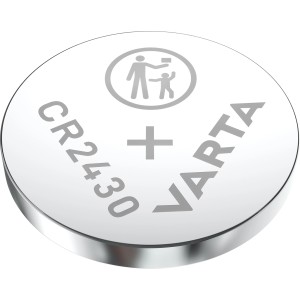 Varta CR2430 Knopfzelle, 2er-Pack. Silberne Batterie für elektronische Geräte.