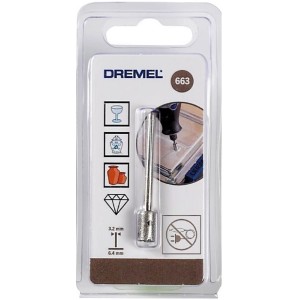 Dremel Diamant-Glasbohrer 663 in Verpackung, geeignet für Glasgravur und Bohrarbeiten.