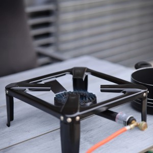 Rothenberger Hockerkocher 7,5 kW mit Gusseisenbrenner und Gasschlauch für Camping & Outdoor.