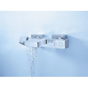Grohe Grohtherm Cube Wannen-Thermostat in Chrom mit Wasserfall-Funktion.