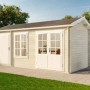 Imprägniertes Alpholz Gartenhaus Bolton-28 XL mit Satteldach (520x236cm).