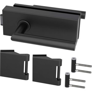 Novadoors Glasdrehtürbeschlag-Set Nova SKS 61 Schwarz UV für Glastüren.