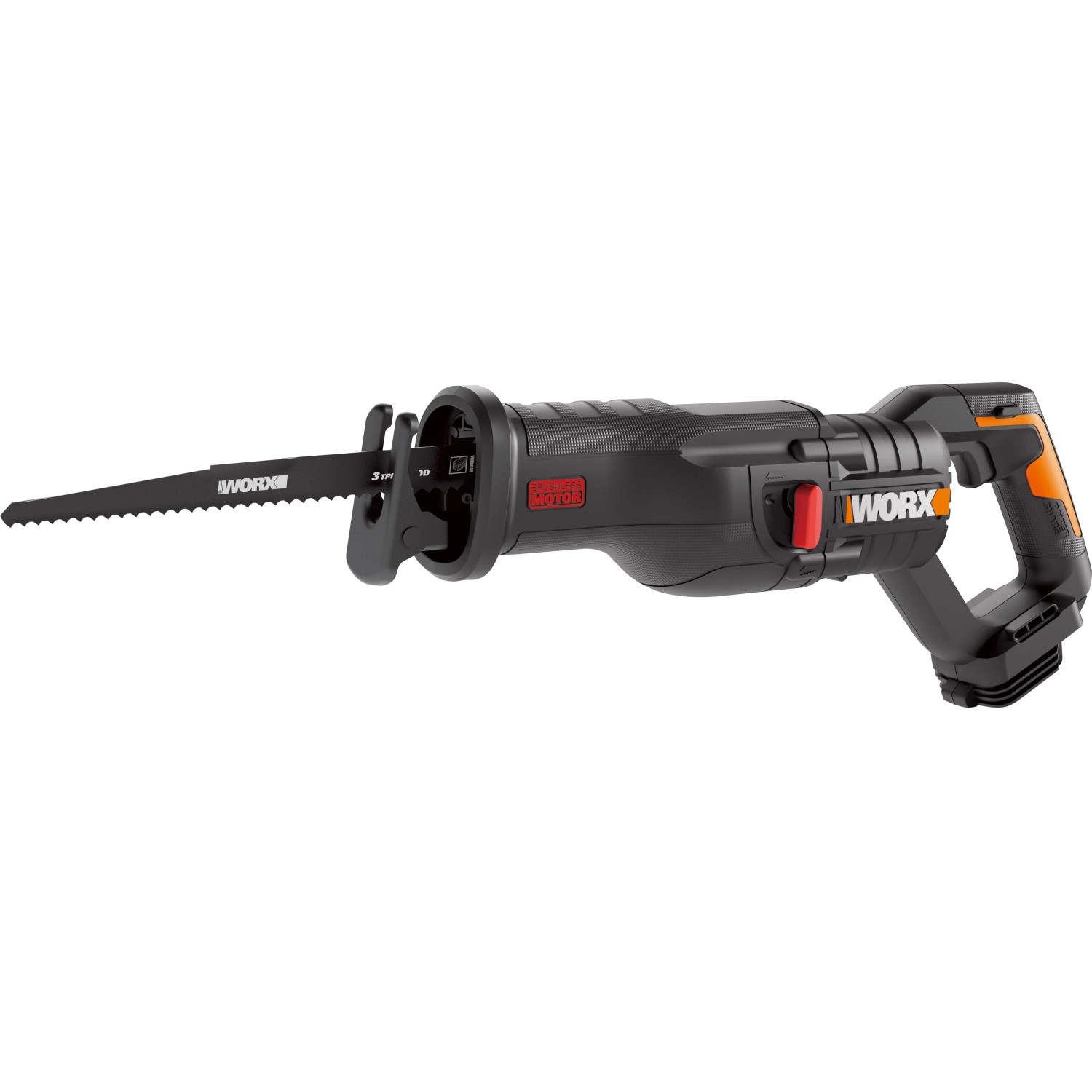 Worx Akku-Säbelsäge WX516.9 20 V, ideal für präzise Schnitte. Leistungsstark und handlich.