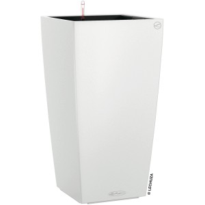 Weißes Lechuza Cubico Color 30 Pflanzgefäß Set, 30x30cm, mit Erd-Bewässerungs-System.