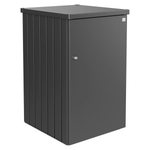 Biohort Mülltonnenbox Alex Variante 3 in Dunkelgrau-Metallic, abschließbar und erweiterbar.
