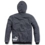 Puma Workwear Winterparka Champ Carbon Gr. L, Rückansicht mit Kapuze und Logo.