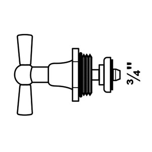 Kirchhoff Knebel-Oberteil Messing, 20 mm (3/4), Chrom für Armaturen.
