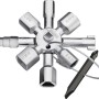 Knipex TwinKey 95mm: Multifunktionaler Schlüssel für Schließsysteme, inklusive Bit und Drahtseil.